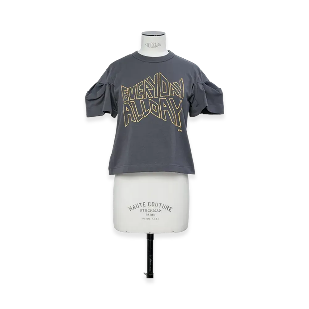 sacai by Geoff Mcfetridge Cotton Jersey T-Shirt "Cool Gray"