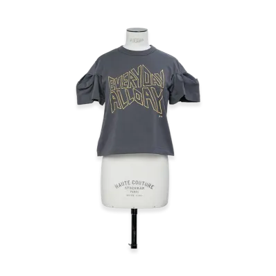 sacai by Geoff Mcfetridge Cotton Jersey T-Shirt "Cool Gray"