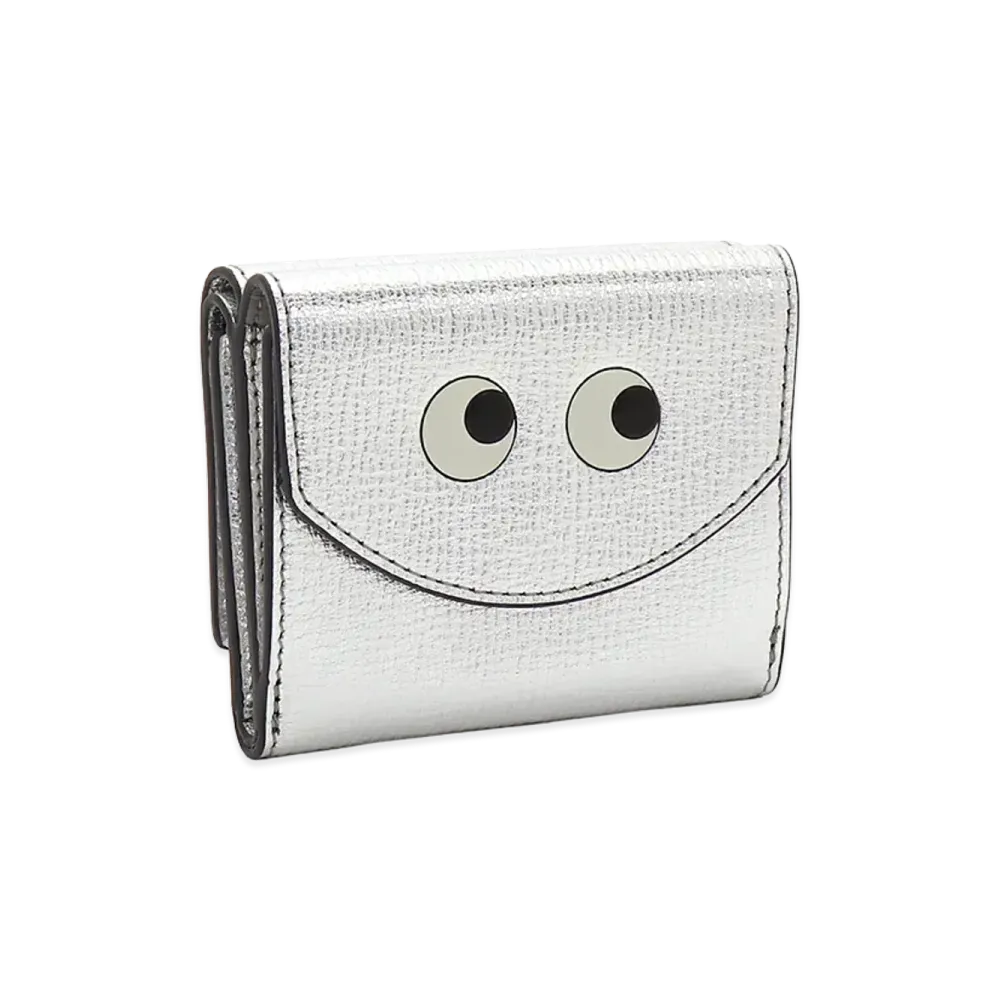 ANYA HINDMARCH Women's Eyes Mini Tri-Fold Wallet "Silver"