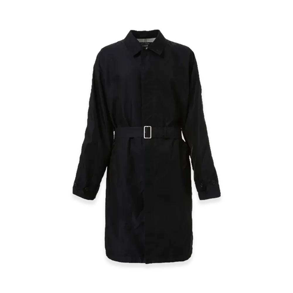 COMME des GARCONS HOMME Cotton Polyester Garbardine Coat "Navy"