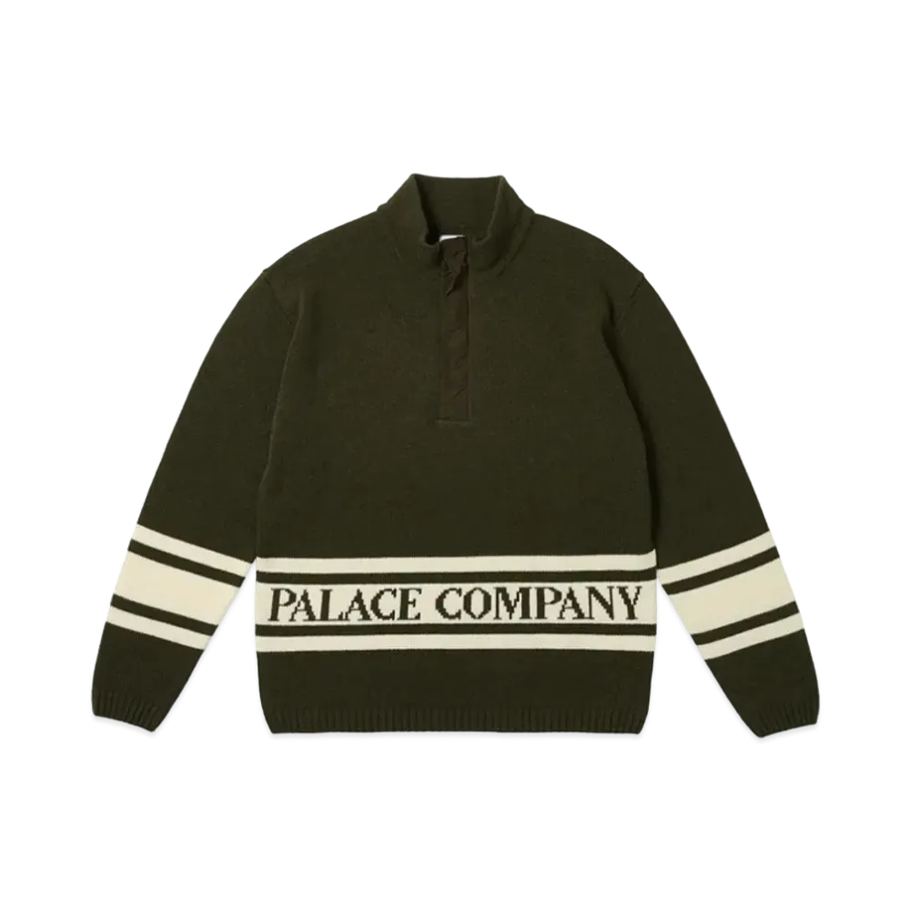 PALACE x C.P. COMPANY Funnel Neck Knit "Olive"