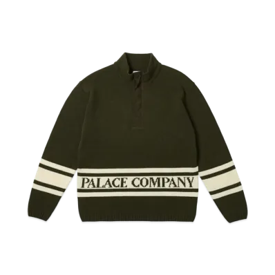 PALACE x C.P. COMPANY Funnel Neck Knit "Olive"
