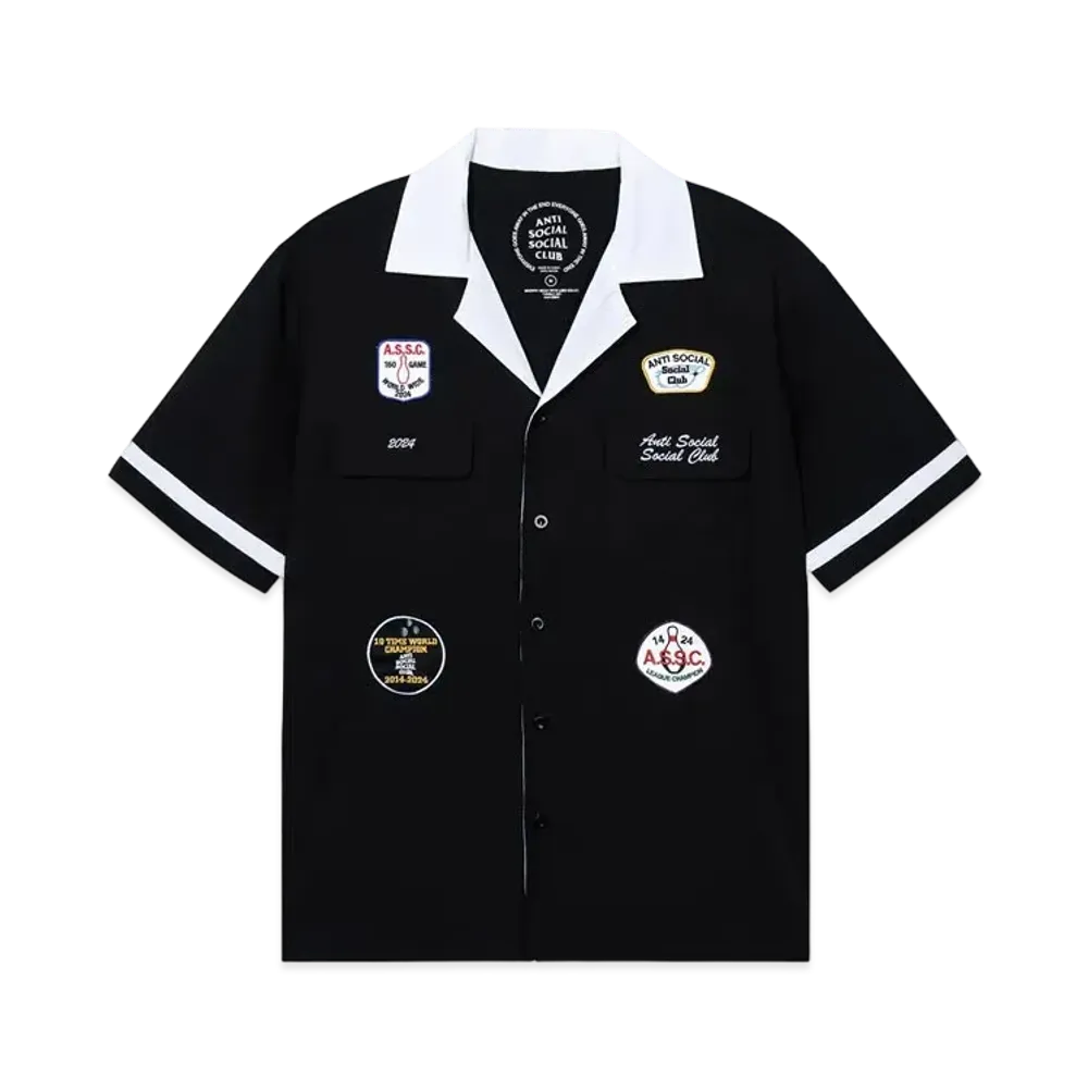 ANTI SOCIAL SOCIAL CLUB SUMMER 24 MAJOR DROP Dark Corners Bowling Shirt "Black"