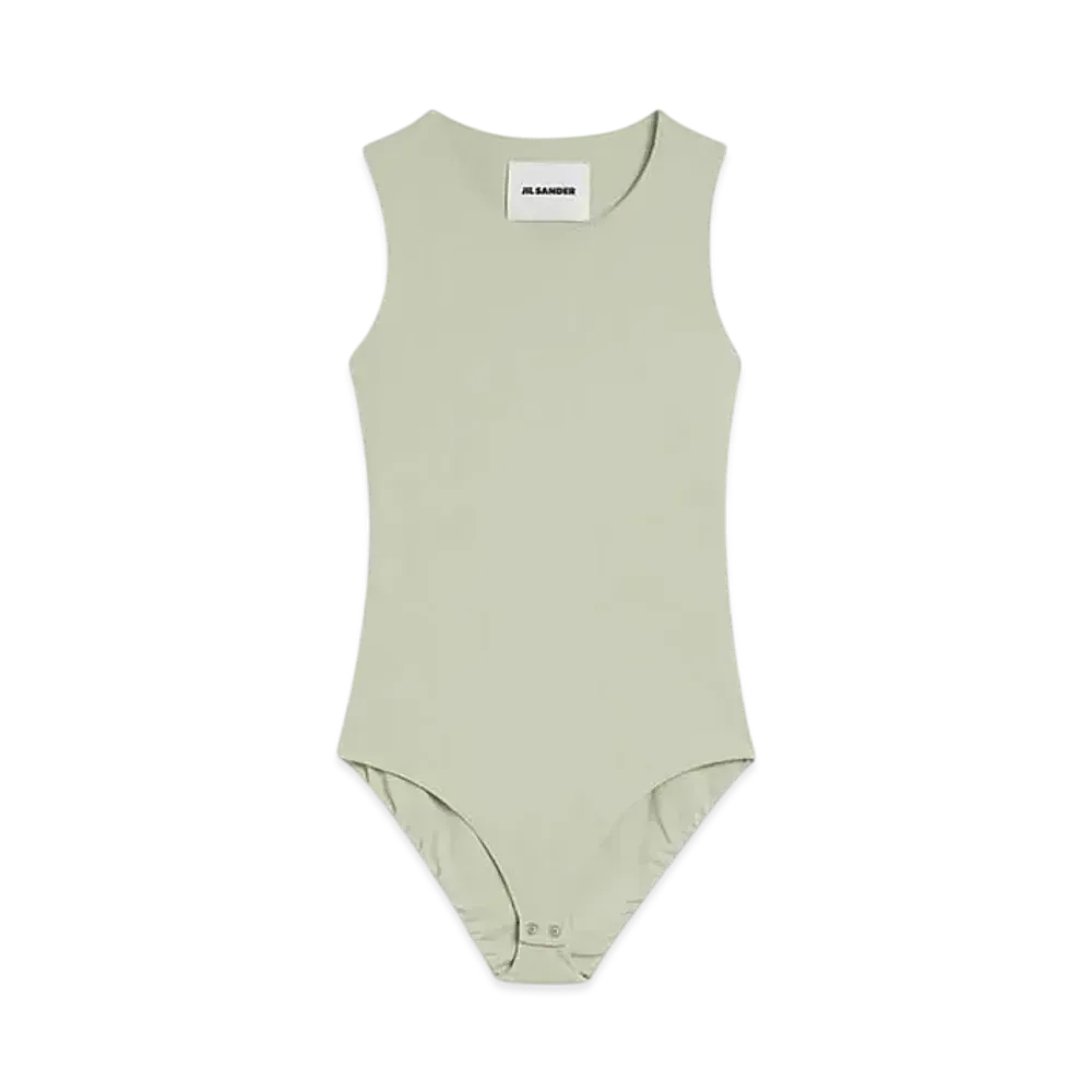 Jil Sander Women's Fluid Viscose Bodysuit "Lemon Green"
