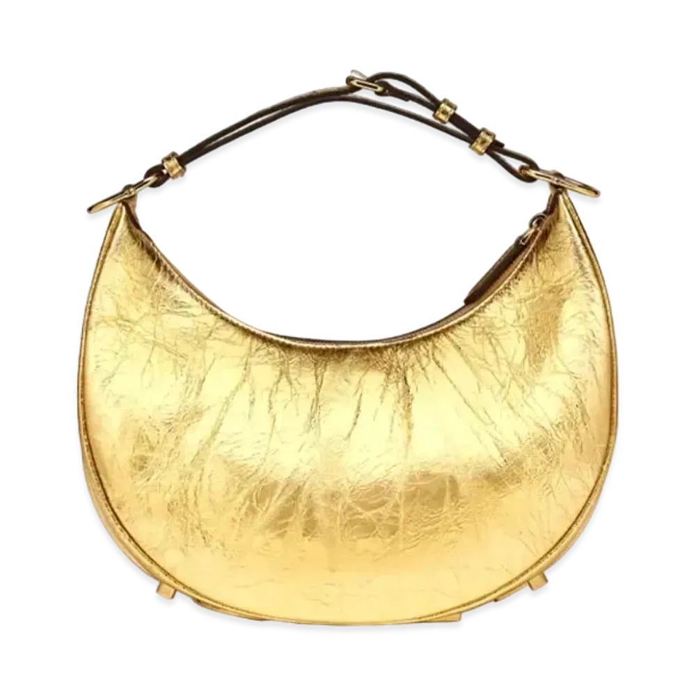 FENDI Fendigraphy Small Laminate Leather Bag "Gold"