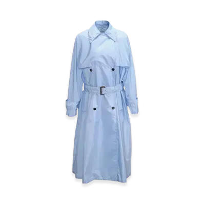 PRADA Women's Lightweight Nylon Trench Coat "Light Blue"