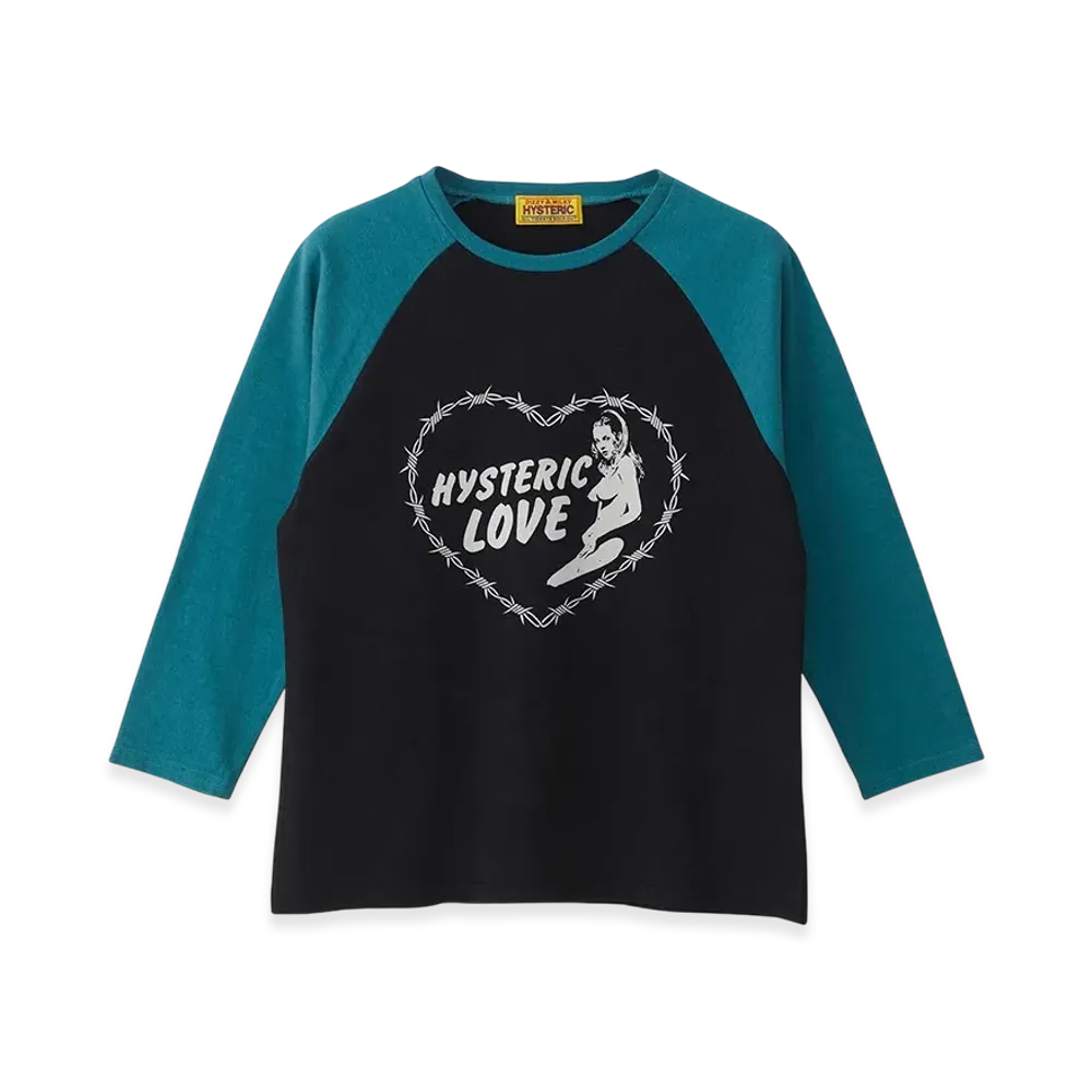 HYSTERIC GLAMOUR Hysteric Love Three-Quarter Sleeve T-shirt "Blue"