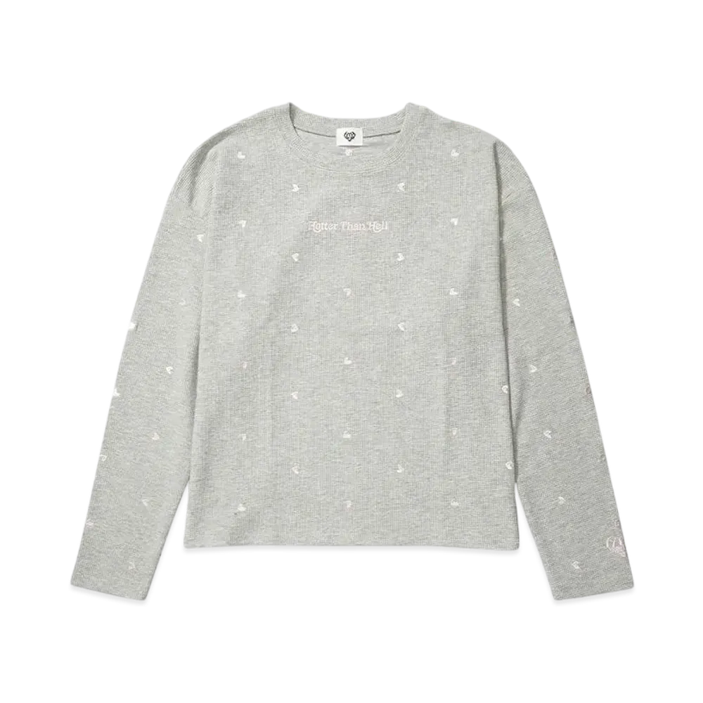 HTH Random Heart Waffle Long Tee "GRAY"