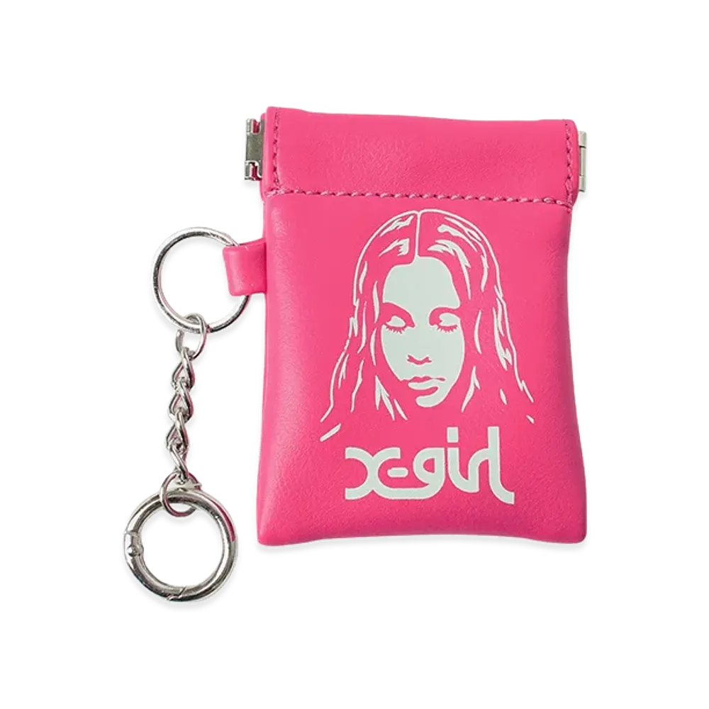 X-Girl Women's Face Mini Pouch Keyring "Pink"