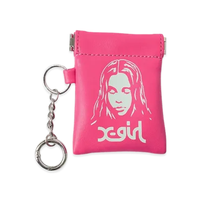 X-Girl Women's Face Mini Pouch Keyring "Pink"