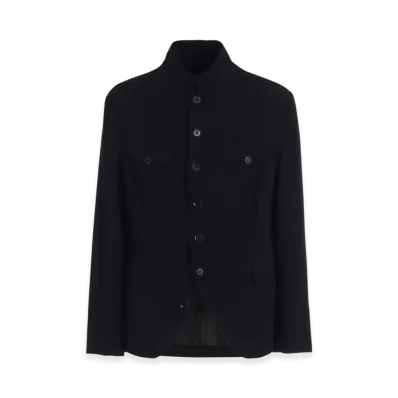 Ground Y Wool Gabardine Men Stand Collar Jacket "Black"