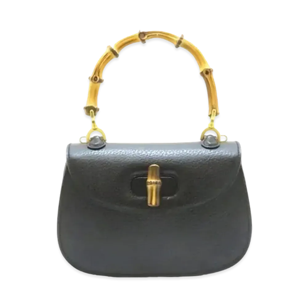 GUCCI Classic Top Handle Small Bamboo Leather "Black"