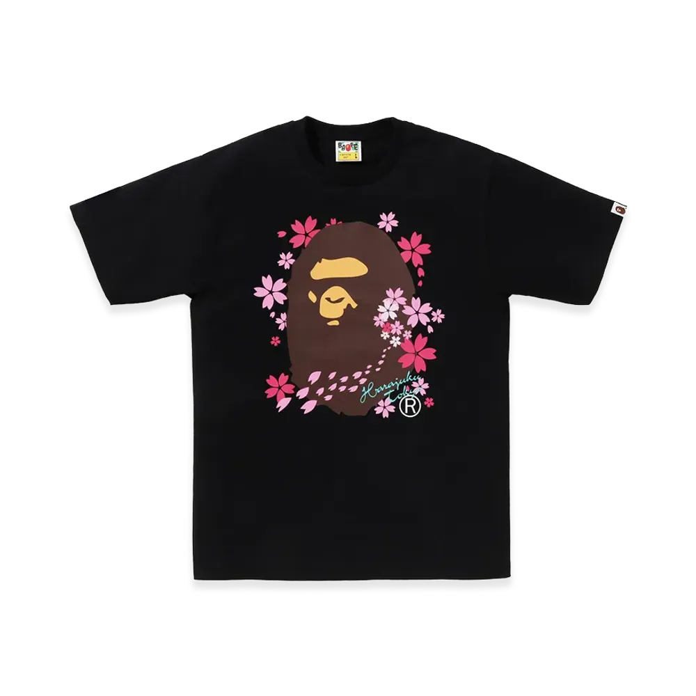 A BATHING APE Sakura Ape Head Tee "Black"