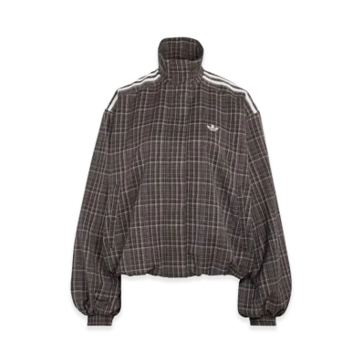 adidas Blousy Check Track Top "Night Brown"