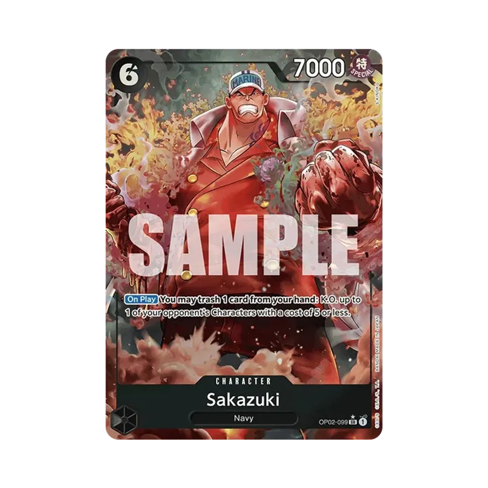 サカズキ SR-P [OP02-099]【英語版】(プレミアムブースター「ONE PIECE CARD THE BEST」)