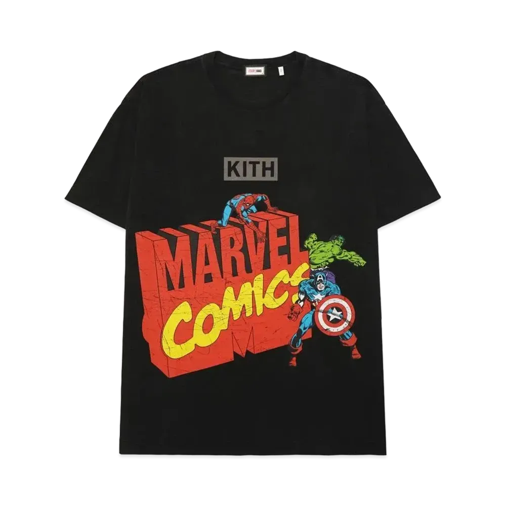 Marvel x Kith Spider-Man Avengers Vintage Tee "Black"