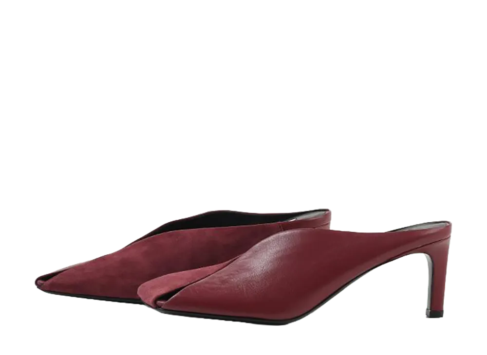 Jil Sander Women's Square Toe High Heel Mules "Grape"