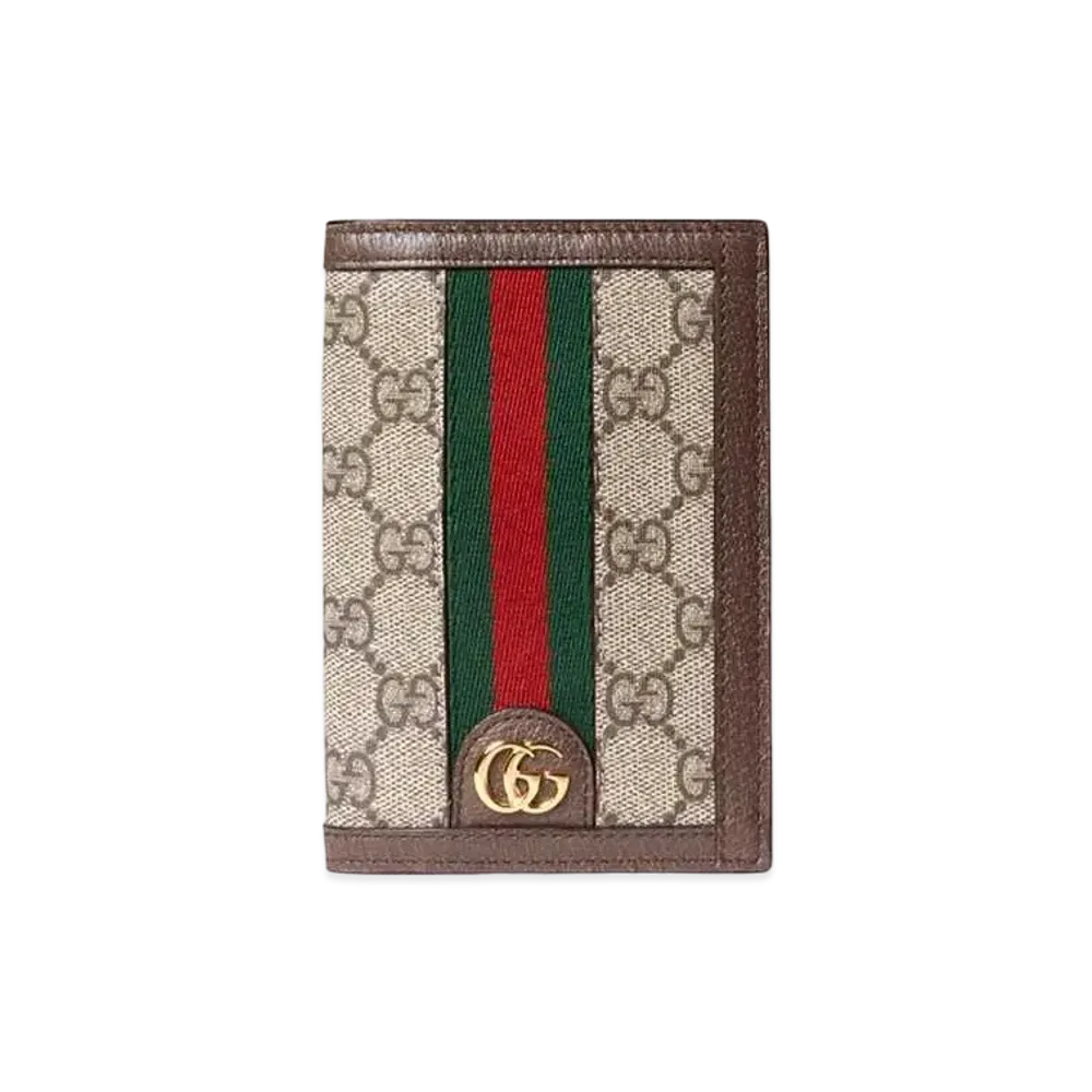 GUCCI Ophidia GG Passport Case GG Supreme Canvas "Beige/Ebony/Brown"