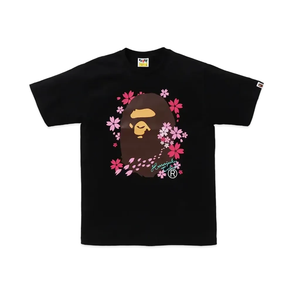 A BATHING APE Sakura Ape Head Tee "Black"