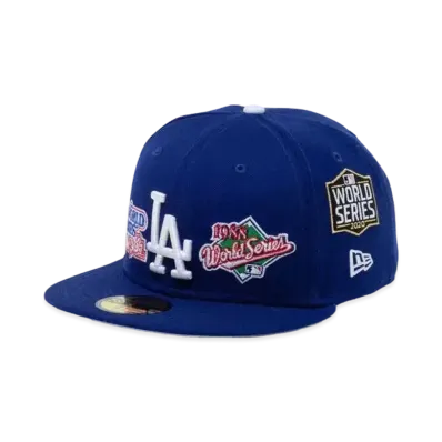 NEW ERA 59Fifty World Champions Los Angeles Dodgers Gray Under Visor "Blue"