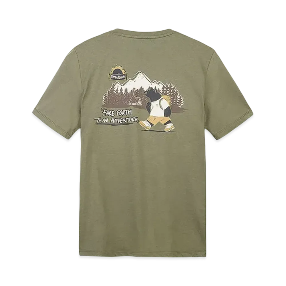 Timberland Allgender Short Sleeve Back Print Graphic Tee "Castle Earth"