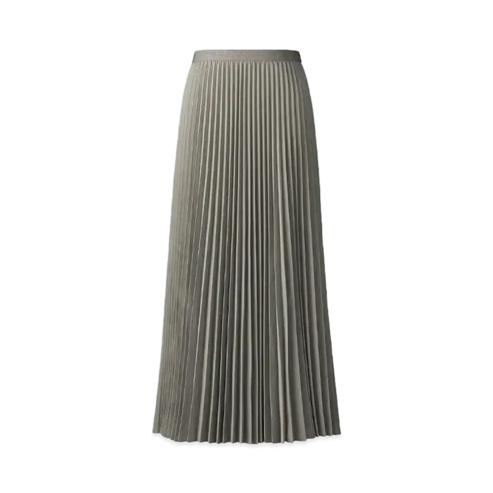 Uniqlo C Women'S Pleated Long Skirt "Green"