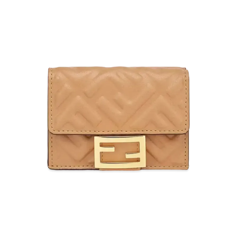 FENDI Micro Three-Fold Wallet Leather "Beige"