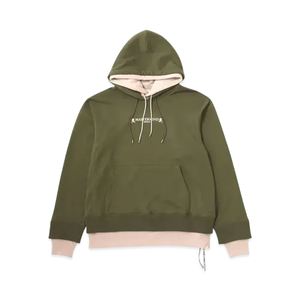mastermind WORLD Layered Hoodie "Olive Sand"