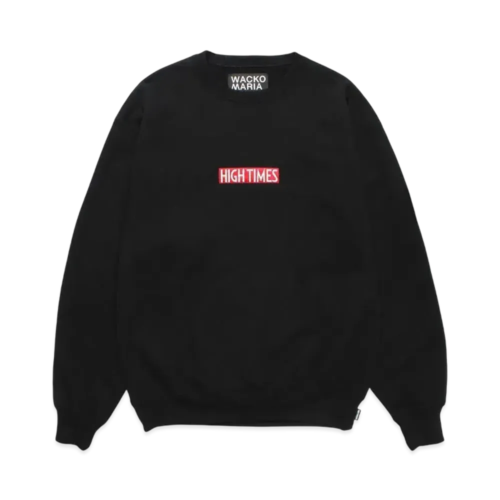 WACKO MARIA x HIGH TIMES Heavy Weight Crew Neck Sweat Shirt "Black"