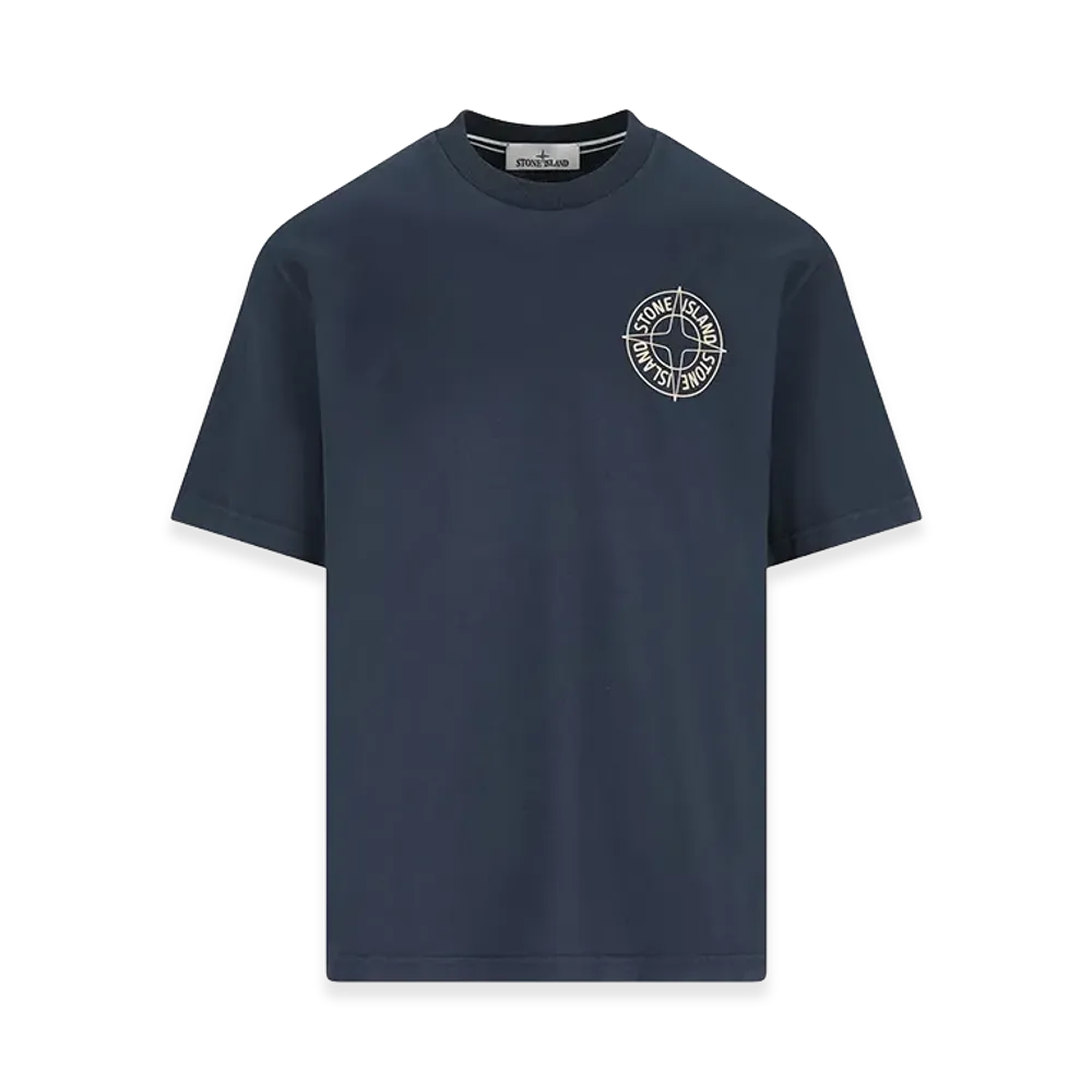 Stone Island T-Shirt With 'outline Compass' Print "Blue"