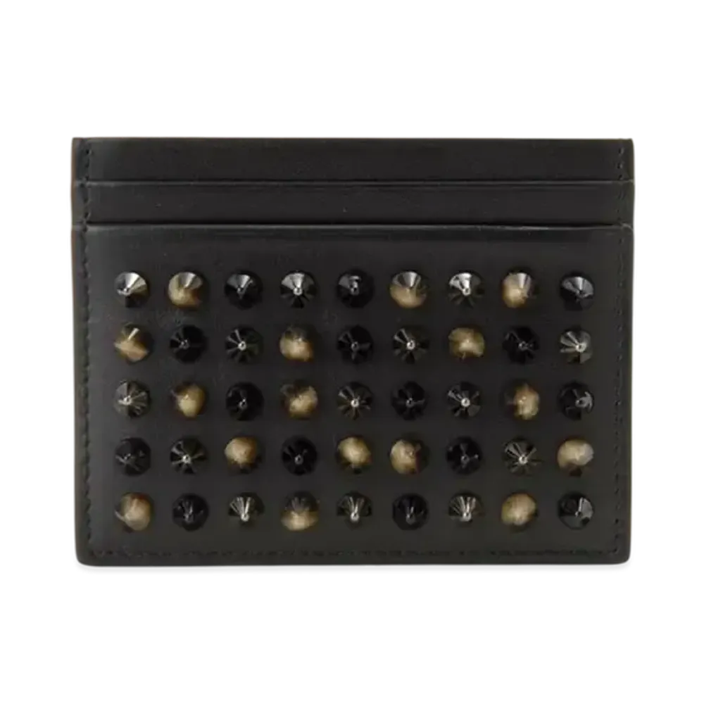 Christian Louboutin Card Case Mix Spikes "Black/Mix Corne"