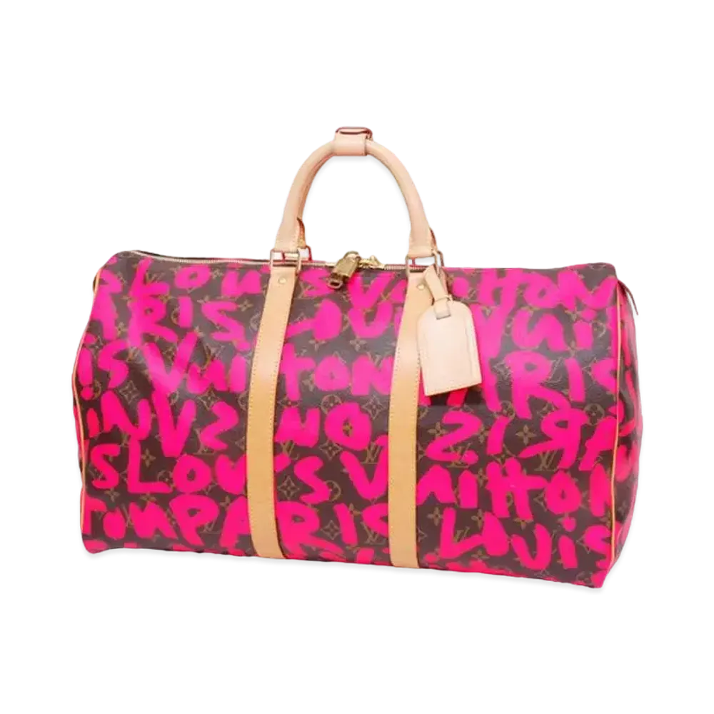 Louis Vuitton Keepall 50 Monogram Graffiti Stephen Sprouse Collection "Fuchsia"