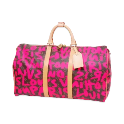 Louis Vuitton Keepall 50 Monogram Graffiti Stephen Sprouse Collection "Fuchsia"