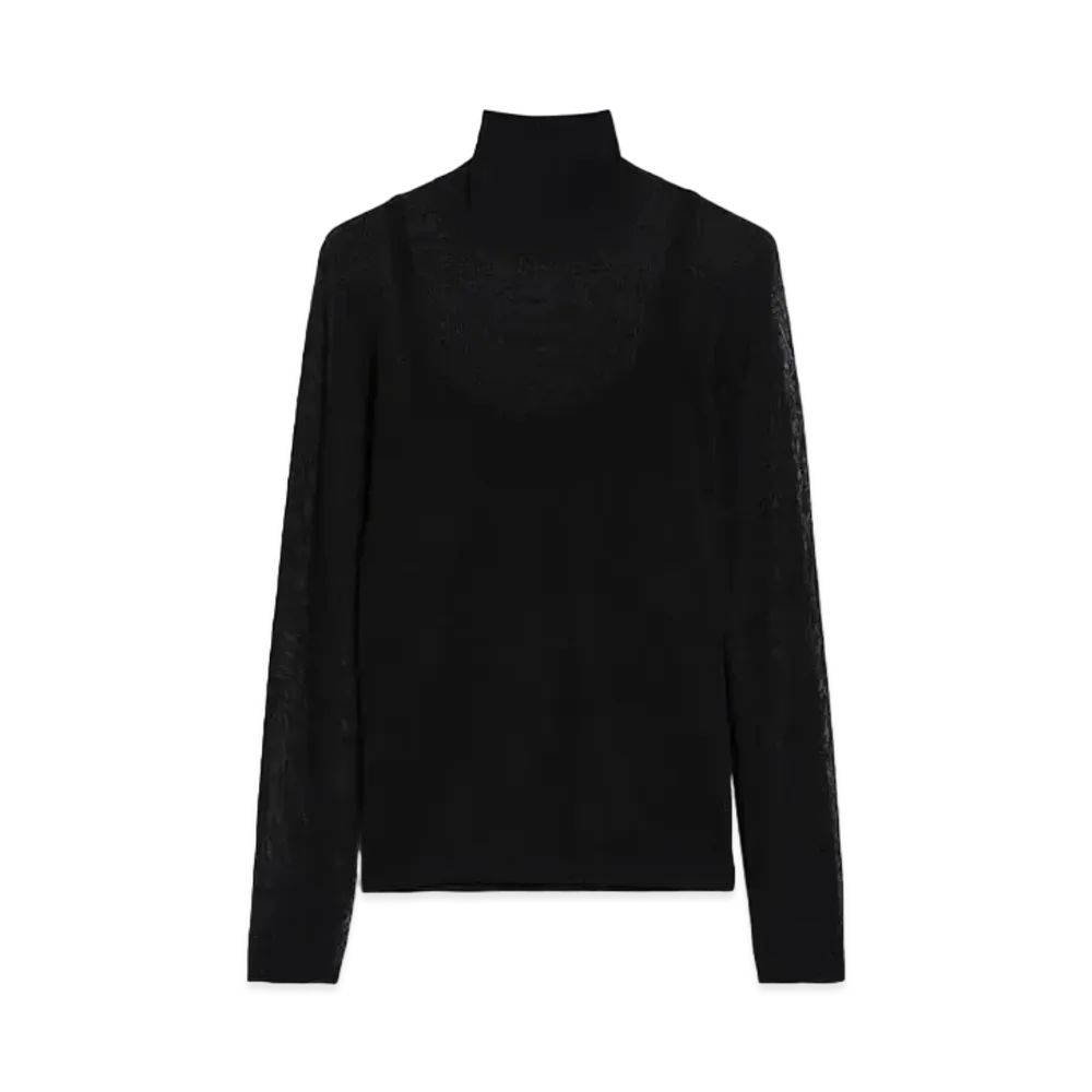 Max Mara fattuo Viscose Yarn High Neck Knit "Black"