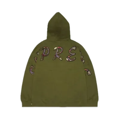 Supreme Beaded Hooded Sweatshirt "Olive"