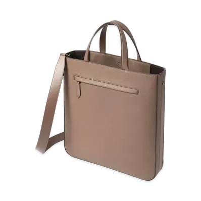 Burberry Grainy Leather Tote "Light Acorn"