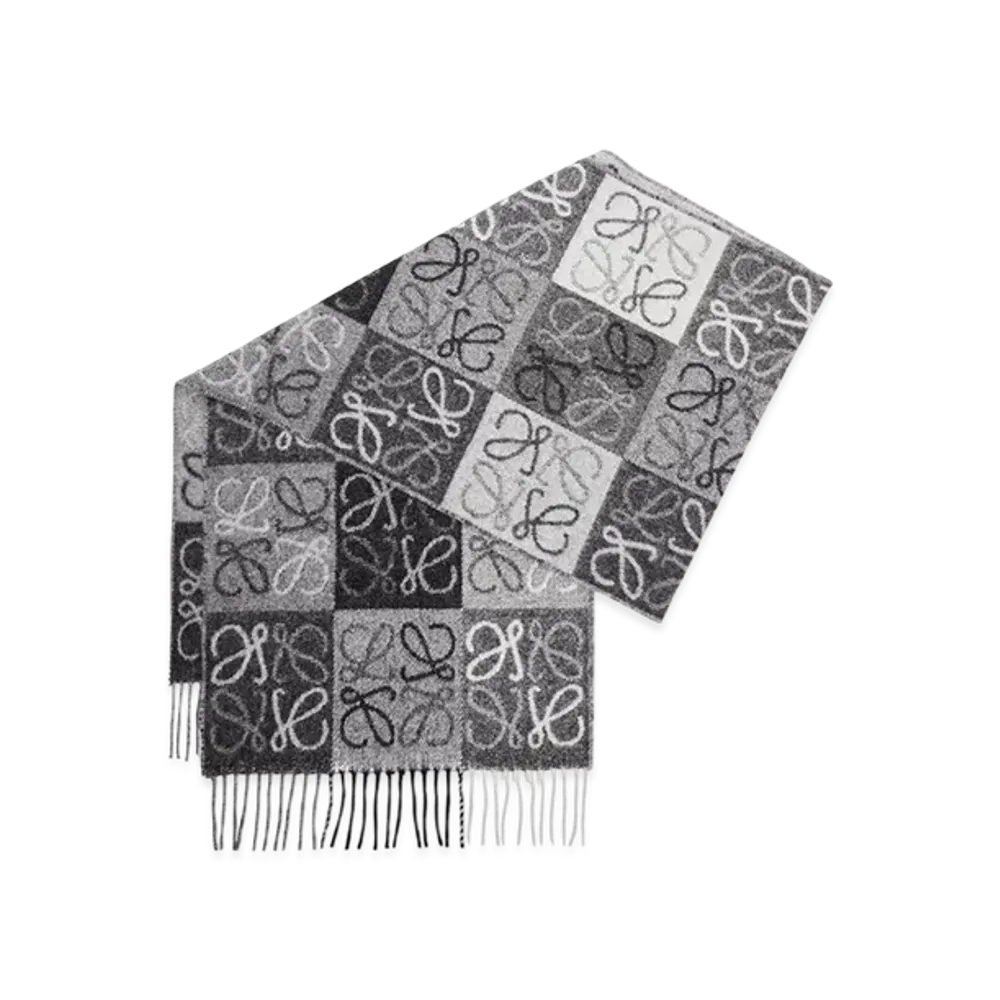 LOEWE Checkerboard Scarf "Black/White"
