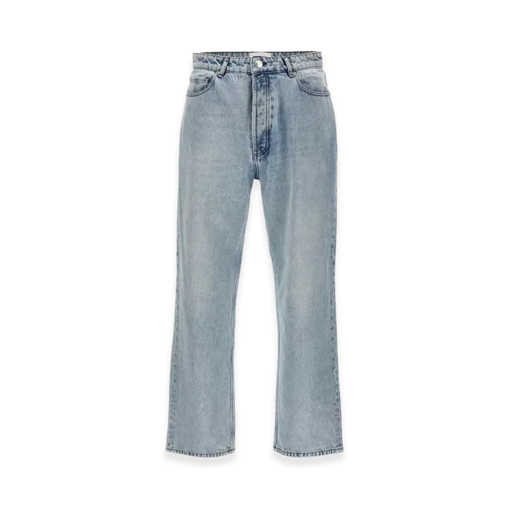 AMI PARIS Women's Loose Fit Denim Pants "Bleachedblue"