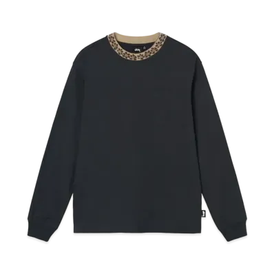 Stussy FLOWER MOCK NECK LS CREW "Black"