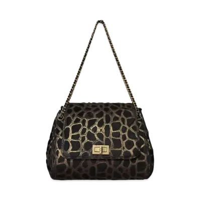 CHANEL Turn Lock 2.55 Giraffe Pattern Chain Shoulder Bag