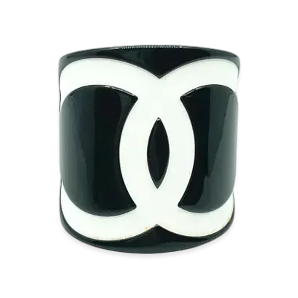 CHANEL Coco Mark Bangle "Black/White"