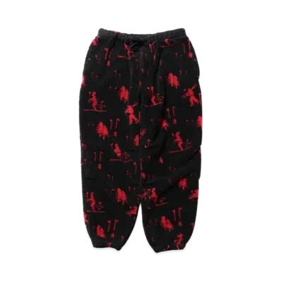 BEAMS GYM Pants Wide Jacquard Boa "Skier"
