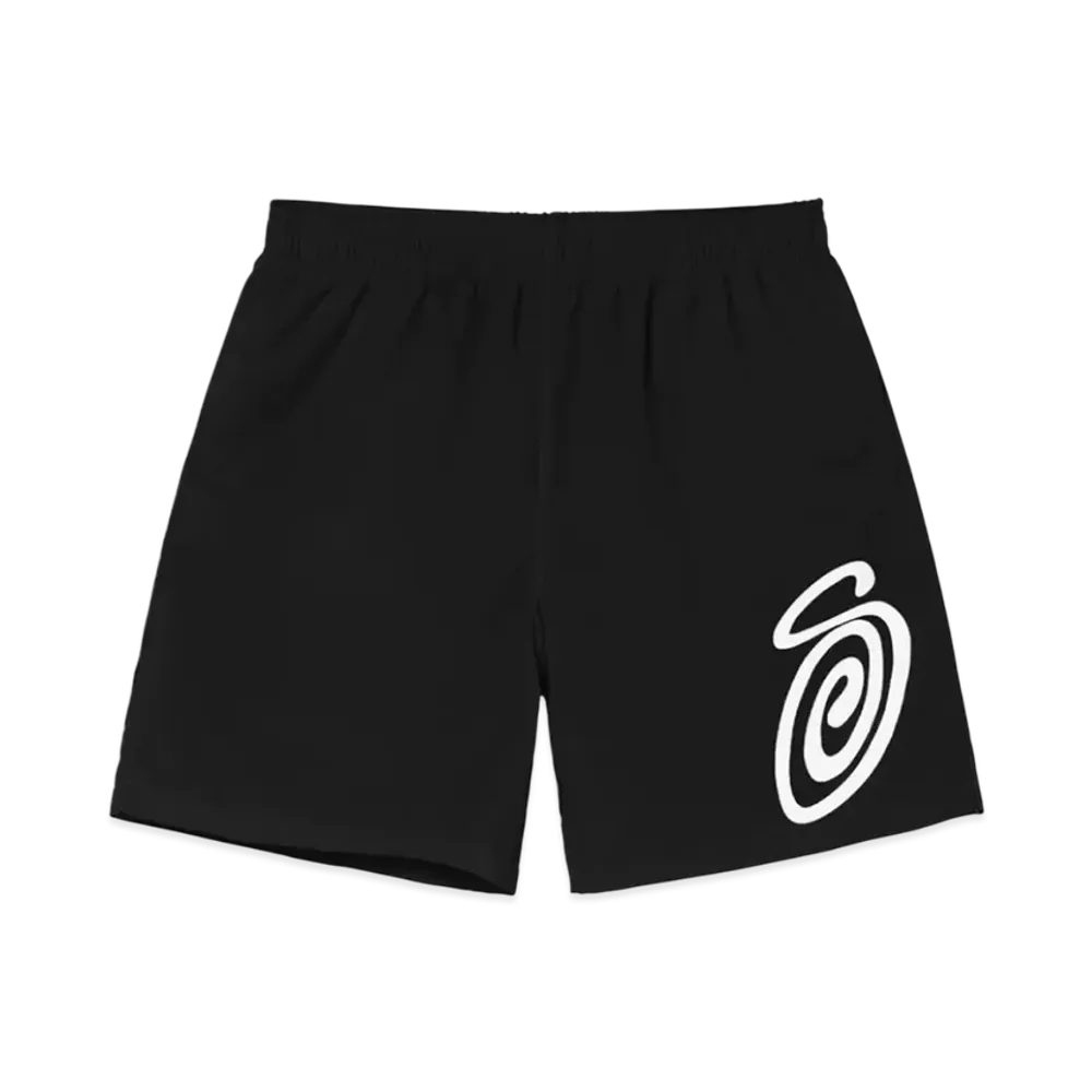 Stussy Curly S Water Shorts "Black"
