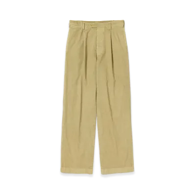 AURALEE Garment-Dyed Finx Chino One-Tuck Wide Pants "Light Beige"