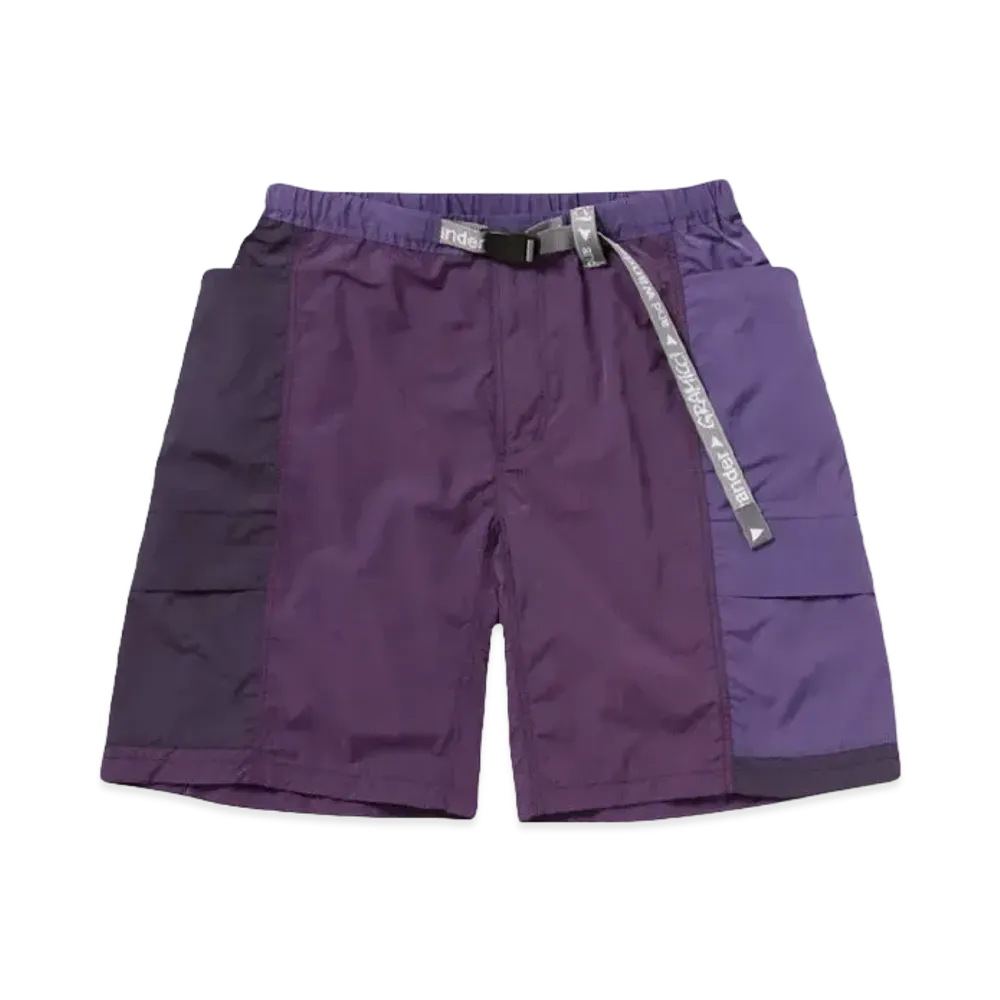 GRAMICCI x and wander PATCHWORK WIND SHORT "MULTI PURPLE"