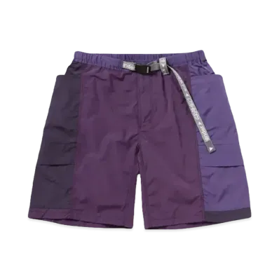 GRAMICCI x and wander PATCHWORK WIND SHORT "MULTI PURPLE"