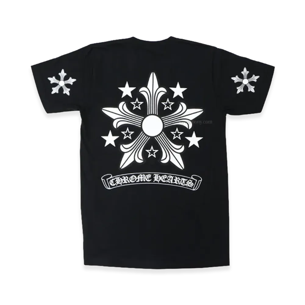 Chrome Hearts Scroll Label Large Star S/S T-Shirt "Black"