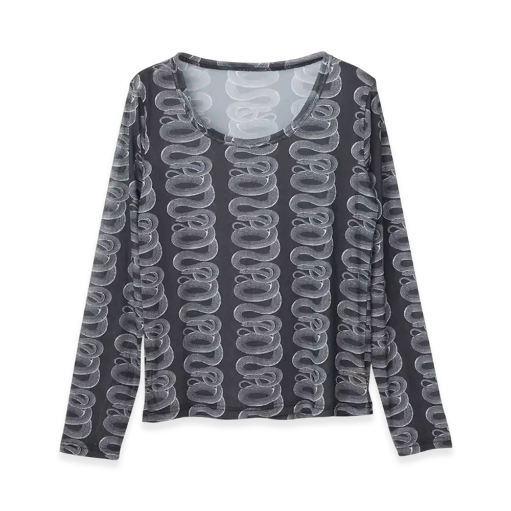 HYSTERIC GLAMOUR Snake Loop Pattern T-shirt "Black"