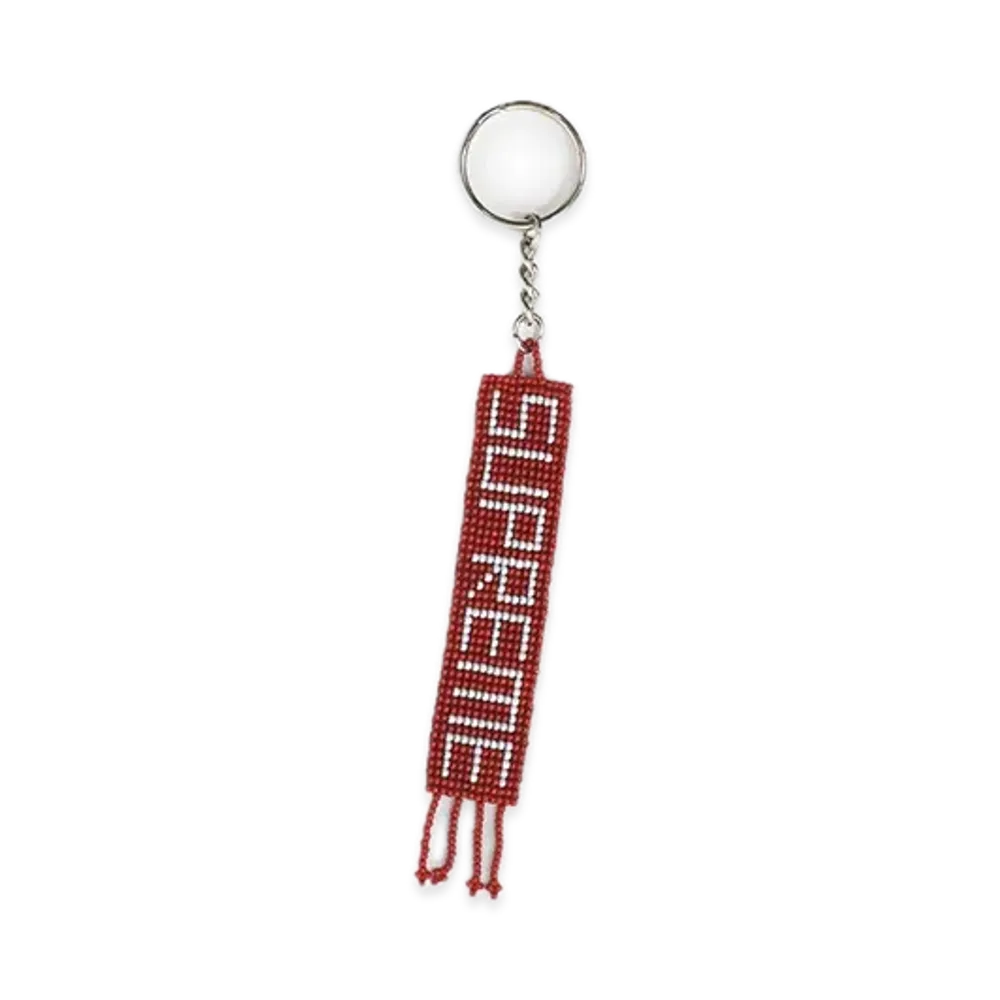 Supreme Beaded Keychain "Red"