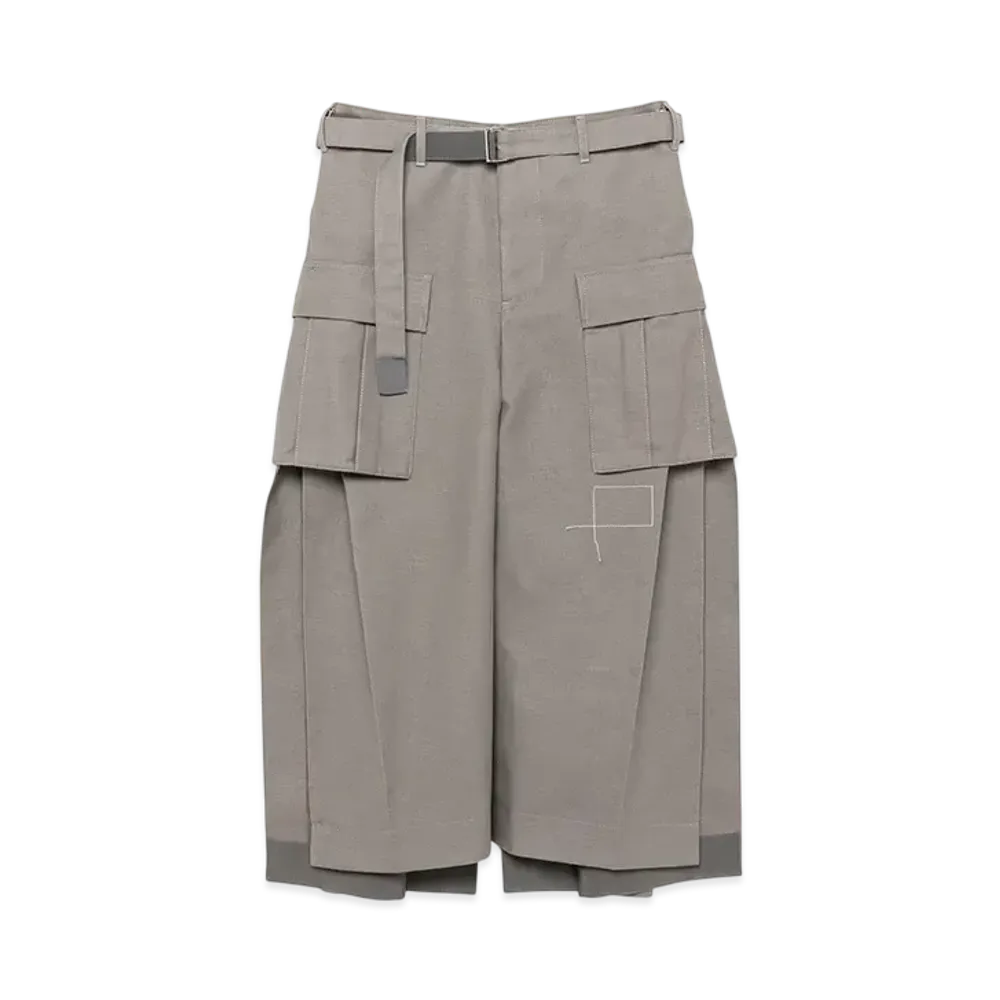 WTAPS x sacai Women's Cotton Back Satin Skirt "Taupe"